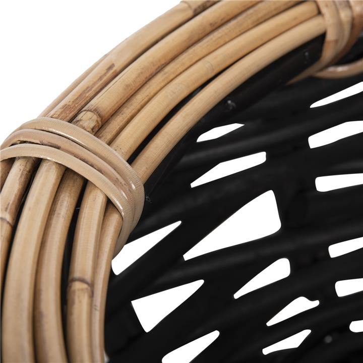FLOOR BASKET POTTS HM4378 CL RATTAN IN BLACK&NATURAL Φ62x36Hcm.