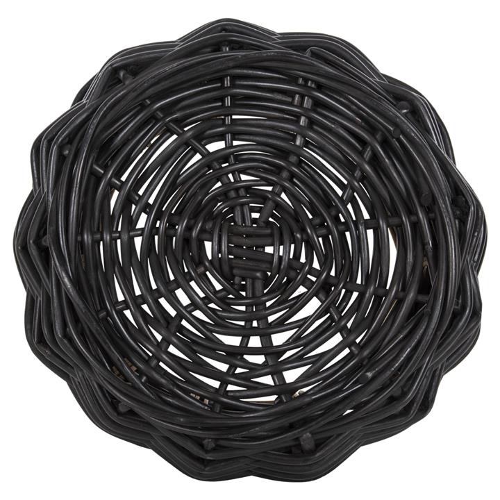 FLOOR BASKET POTTS HM4378 CL RATTAN IN BLACK&NATURAL Φ62x36Hcm.