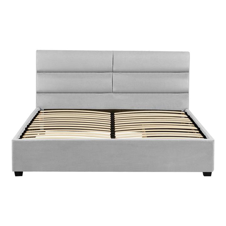 Double bed Anay pakoworld with drawer fabric beige 160x200cm