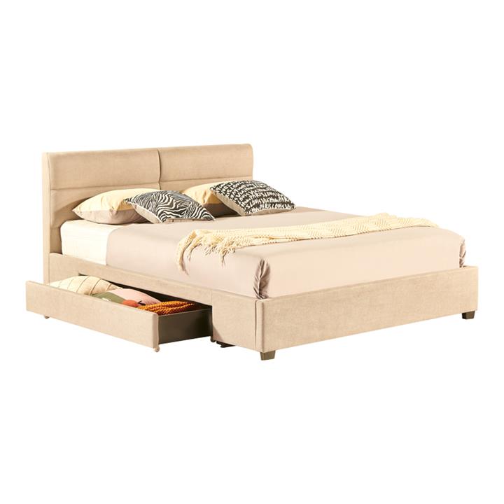 Double bed Anay pakoworld with drawer fabric salmon 160x200cm