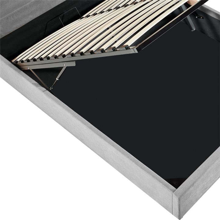 Double bed Sonnie pakoworld with storage space velvet dark grey 150x200cm