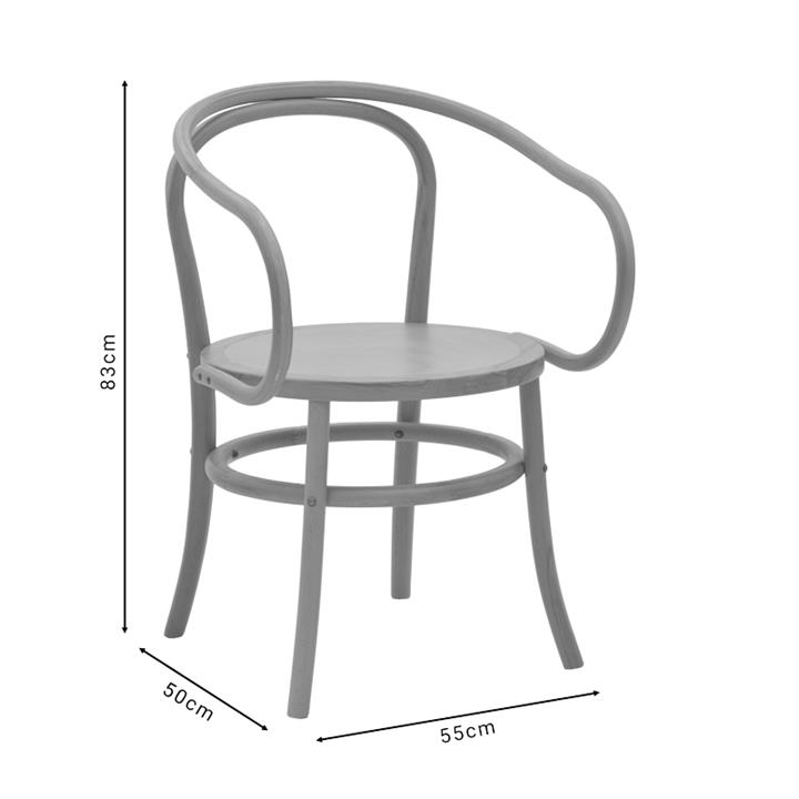 Armchair Verfie pakoworld natural color beech wood 55x50x83cm