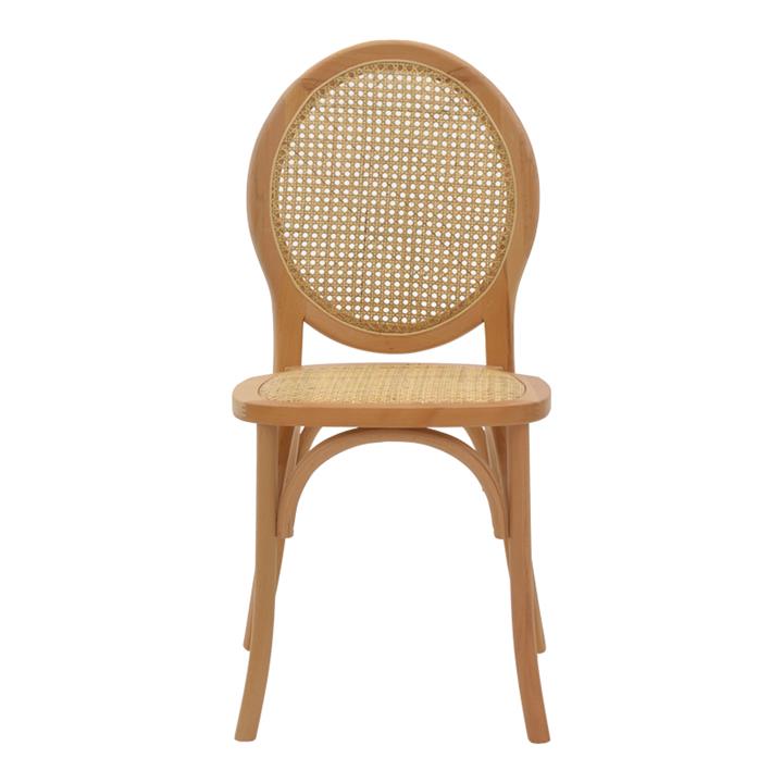 Chair Camil pakoworld natural beech wood-natural rattan 45x50x94cm