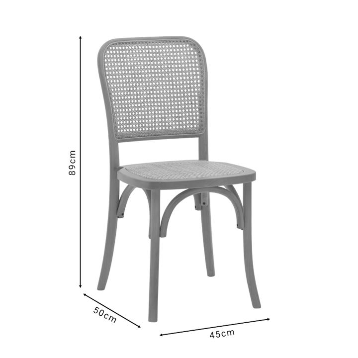 Chair Kalliope pakoworld natural beech wood-natural rattan 45x50x89cm