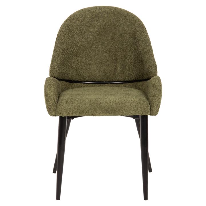 CHAIR SARKY HM8585.03 BOUCLE GREEN FABRIC-BLACK METAL LEGS 55x62x89Hcm.