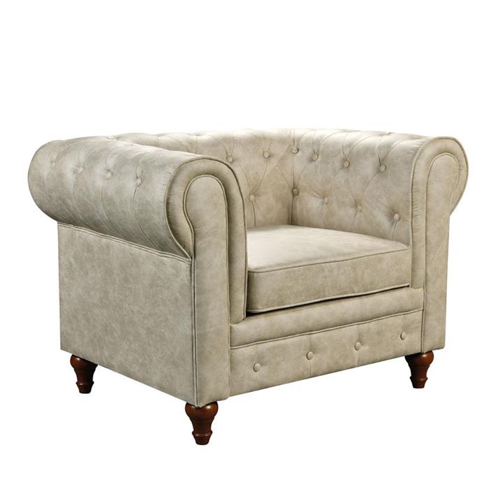 CHESTERFIELD York Πολυθρόνα Σαλονιού - Καθιστικού, Ύφασμα Απόχρωση Μπεζ