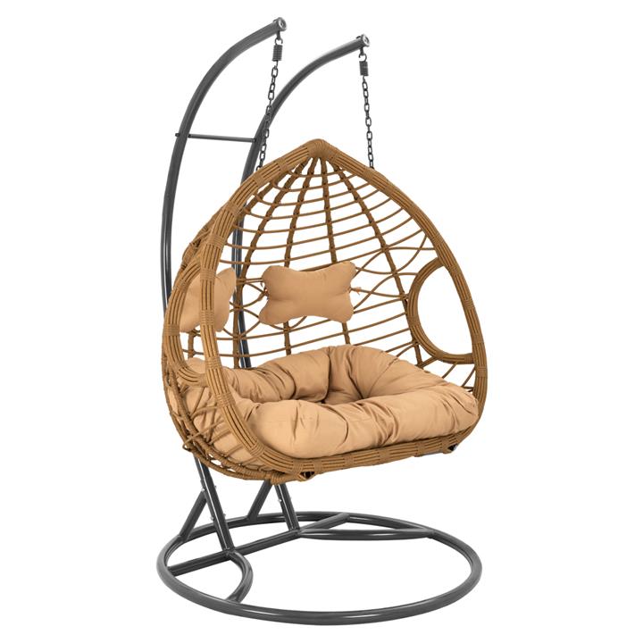 Hanging Double armchair nest Grey-Beige with pillow HM5754.01 120'x200 cm