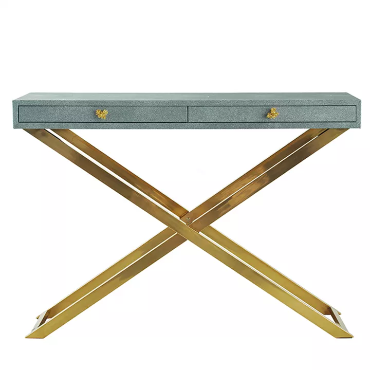 Artekko Console Κονσόλα Γκρι με Χρυσά Πόδια Ξύλο/Μέταλλο