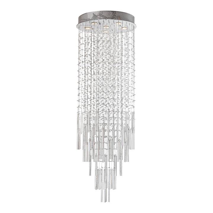 Artekko Crystal Κρεμαστό Φωτιστικό με 6 Λάμπες Διάφανο Κρύσταλλο (60x60x150)cm