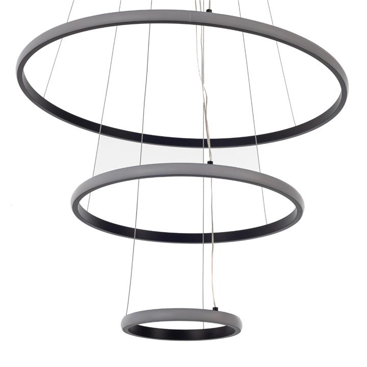 Artekko Aluminum Φωτιστικό Οροφής LED Μαύρο (70x70x50)cm 20w 3000K