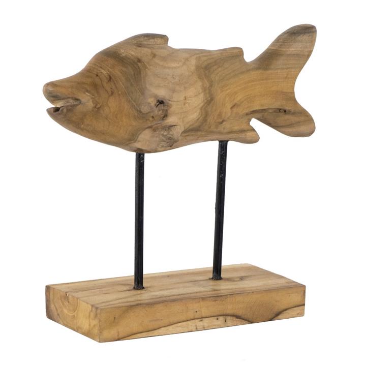 Artekko Fish Διακοσμητικό Γλυπτό Ψαριού Ξύλο/Μέταλλο (33.5x12x31)cm