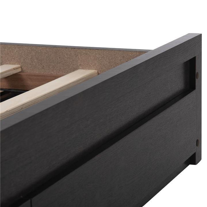 BED CAPRI HM599.11 WITH 2 DRAWERS-MELAMINE IN WENGE COLOR- FOR MATTRESS 140x200cm.