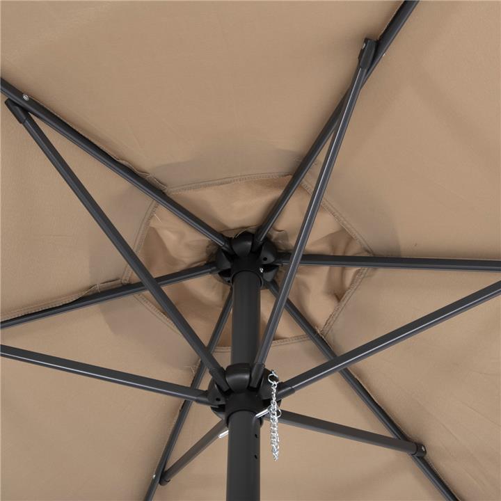 ALUMINUM UMBRELLA WITH 6 SPOKES KACEN HM6030.04 MOCHA-ANTHRACITE Φ250x236H cm.