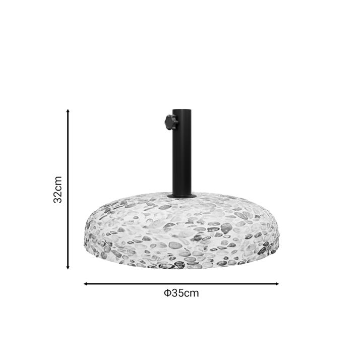 Cement umbrella base with cobble stone pakoworld 15kg D35cm