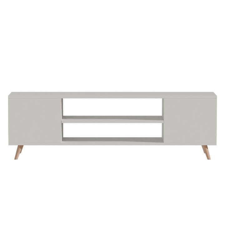 Έπιπλο τηλεόρασης Icarus pakoworld μελαμίνης λευκό-φυσικό 150x32x46εκ