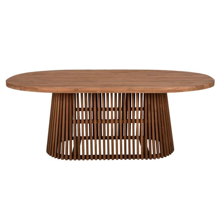 DINING TABLE REMIK HM9835 TEAK WOOD IN NATURAL 100x200x75,5Hcm. TABLETOP 4cm.