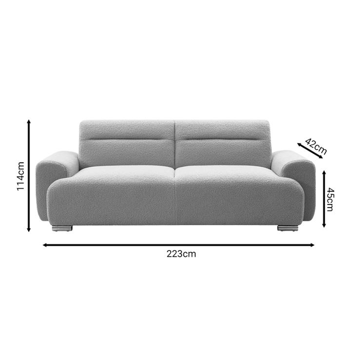 3-seater sofa Harmonious pakoworld pink teddy beige 223x42x114cm
