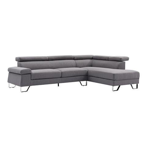 Right corner sofa Gracious pakoworld dark grey fabric 257x178x86cm