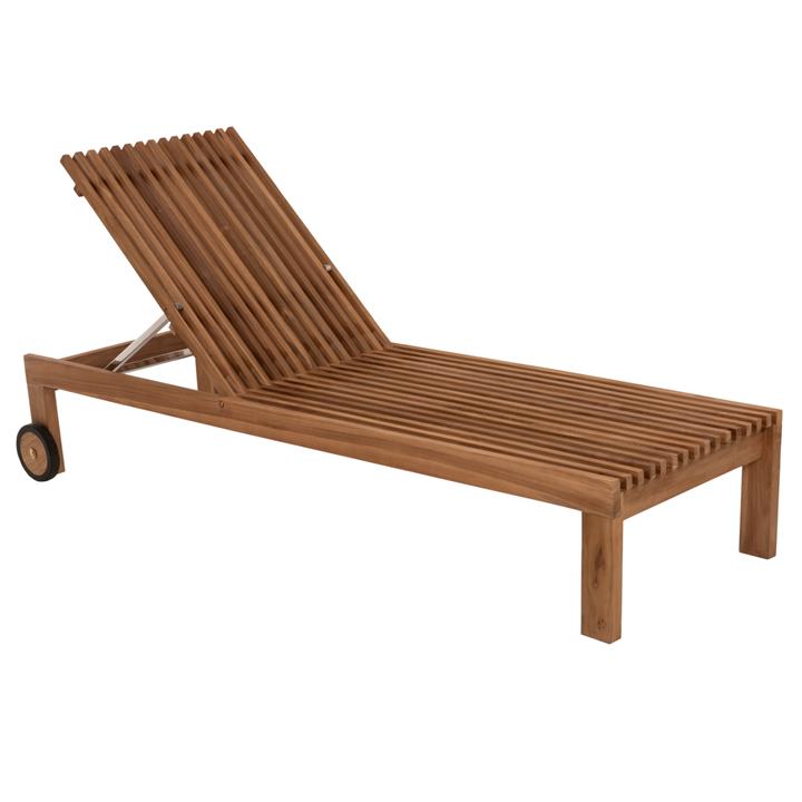 SUNBED LOUNGER LAGERTHA HM5963.11 TEAK WOOD IN NATURAL COLOR 200x65x102Hcm.