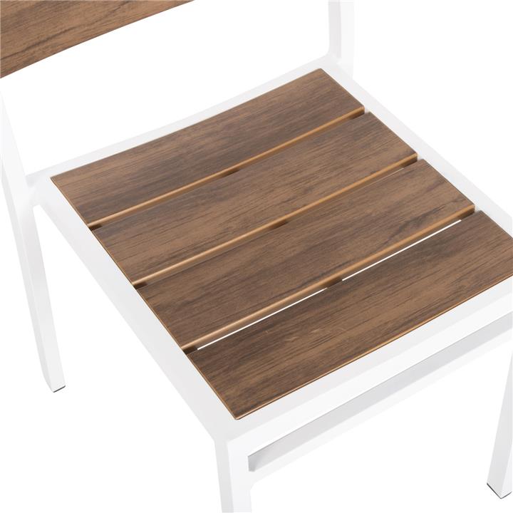 ALUMINUM CHAIR SAGA HM6063.01 WHITE WITH POLYWOOD 46x52x86Hcm.