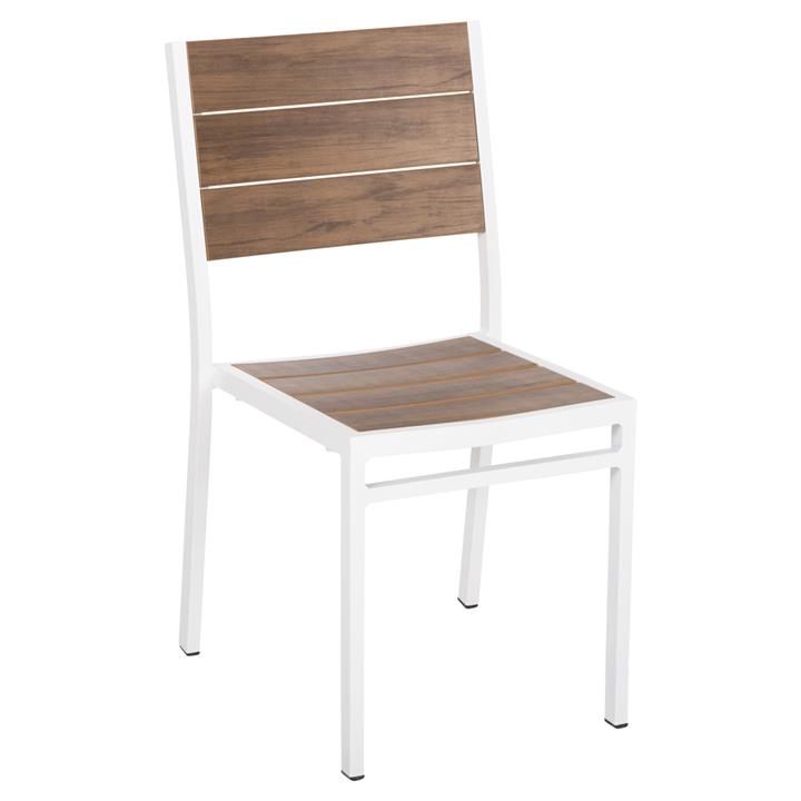ALUMINUM CHAIR SAGA HM6063.01 WHITE WITH POLYWOOD 46x52x86Hcm.