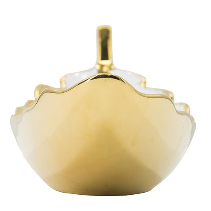 Artekko Leaf Bowl  Πιατέλα/Μπολ Διακοσμητικό Φύλλο Κεραμίκο Λευκό/Χρυσό (47x18x15.5)cm