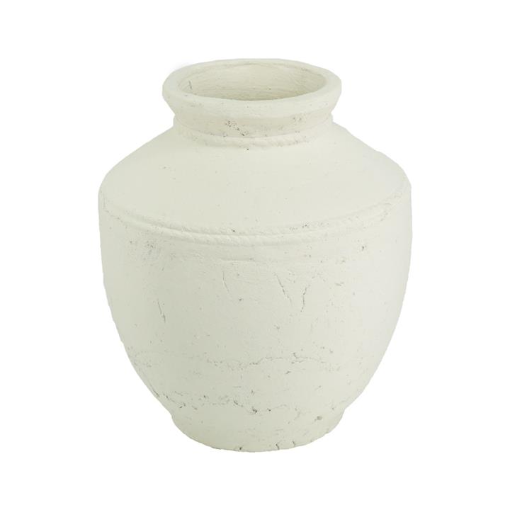 Artekko Antique Βάζο από Τερακότα Λευκό (30x30x35)cm