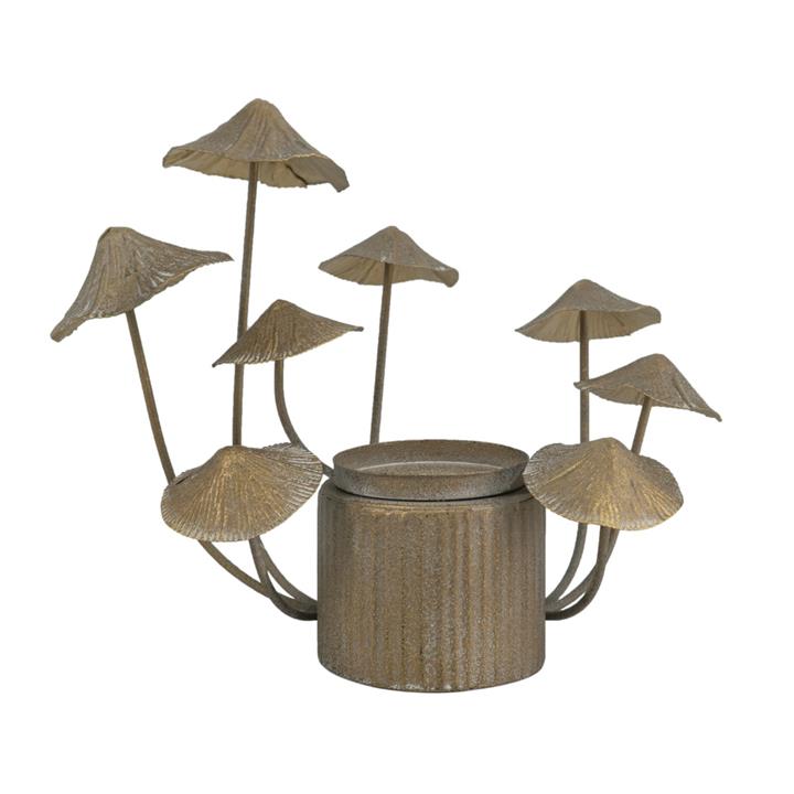Artekko Mushroom Κηροπήγιο Μέταλλο Χρυσό (28x23x24.5)cm