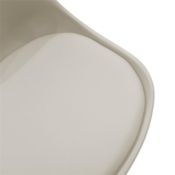 Chair Gaston pakoworld PP-PU grey-natural leg 53.5x48.5x83cm