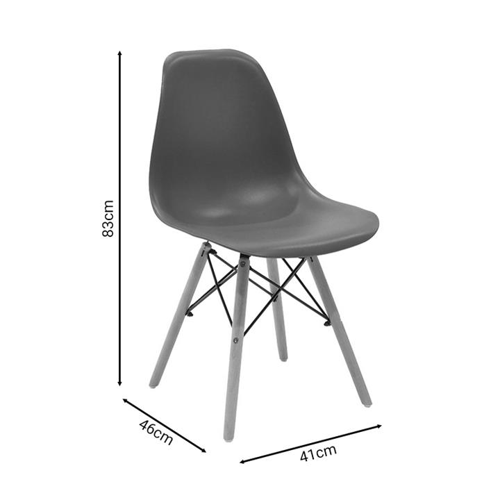 Chair Julita pakoworld PP brown-natural leg 46x50x82cm