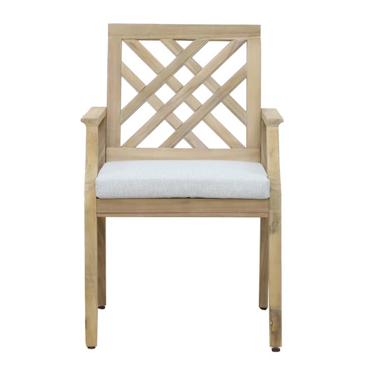Bolen pakoworld chair solid acacia wood-beige fabric 59x63.2x89.9cm