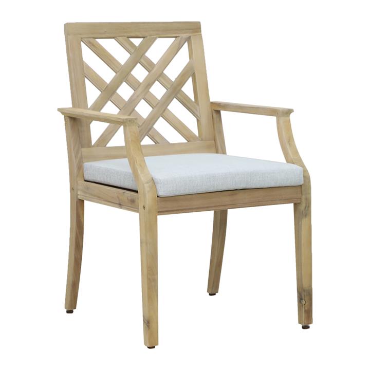 Bolen pakoworld chair solid acacia wood-beige fabric 59x63.2x89.9cm