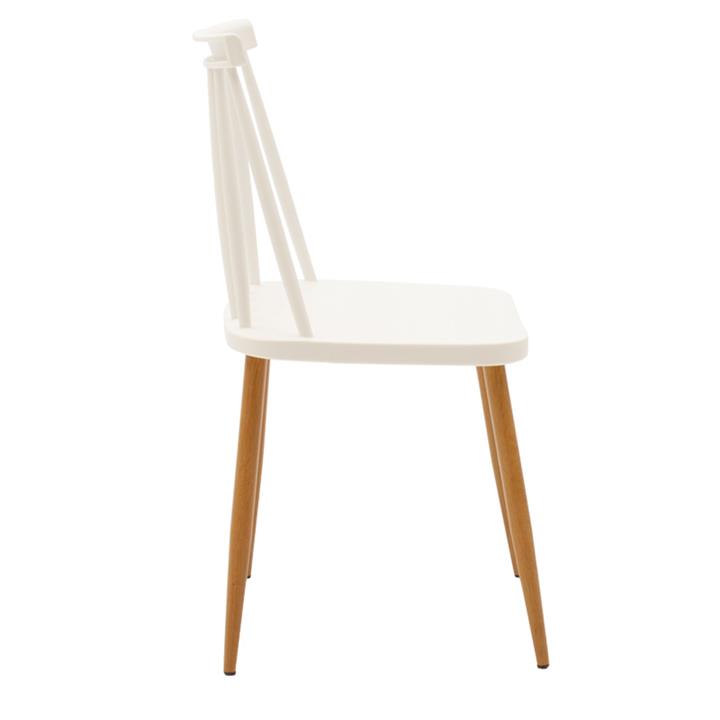 Καρέκλα Aurora pakoworld pp λευκό-φυσικό πόδι 42x46x79εκ