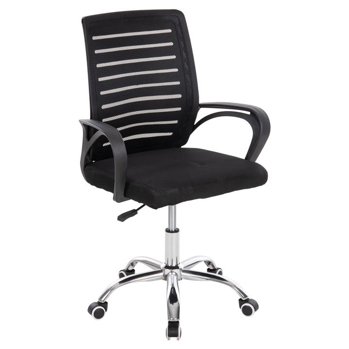 OFFICE CHAIR TRAIL2 HM1193 BLACK MESH-CHROMED METAL LEG 62x59x120Hcm.