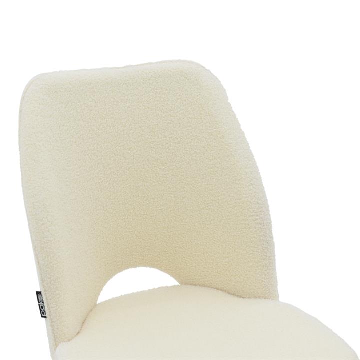Renish pakoworld chair bouclé ecru-metallic black leg 61x47x91.5cm