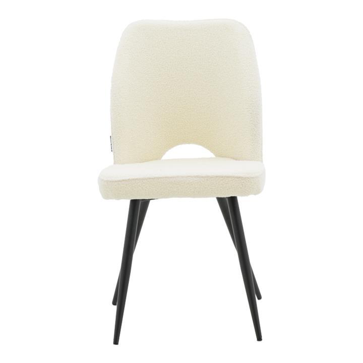 Renish pakoworld chair bouclé ecru-metallic black leg 61x47x91.5cm