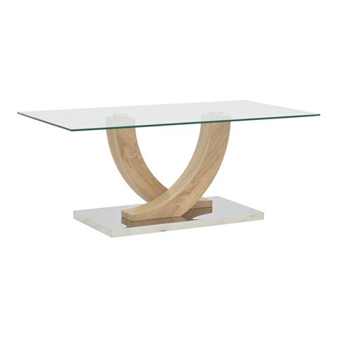 Table Kasmora pakoworld natural wood-glass 110x60x45cm