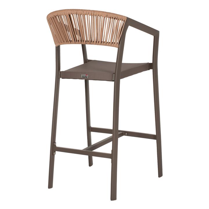ΣΚΑΜΠΟ ΑΛΟΥΜΙΝΙΟΥ ΣΑΜΠΑΝΙ ΜΕ ΜΠΡΑΤΣΑ RATTAN & TEXTLINE 56x58x105Yεκ.HM5892.23