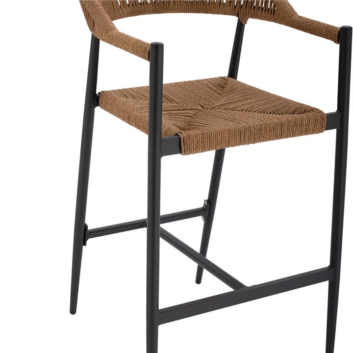 ΣΚΑΜΠΟ BAR ΑΛΟΥΜΙΝΙΟΥ GREGG HM5788.12 ΑΝΘΡΑΚΙ-ΜΠΕΖ ΤΗΣ ΑΜΜΟΥ ΣΥΝΘ.RATTAN 55x57x106Υεκ