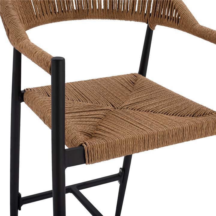 ΣΚΑΜΠΟ BAR ΑΛΟΥΜΙΝΙΟΥ GREGG HM5788.12 ΑΝΘΡΑΚΙ-ΜΠΕΖ ΤΗΣ ΑΜΜΟΥ ΣΥΝΘ.RATTAN 55x57x106Υεκ