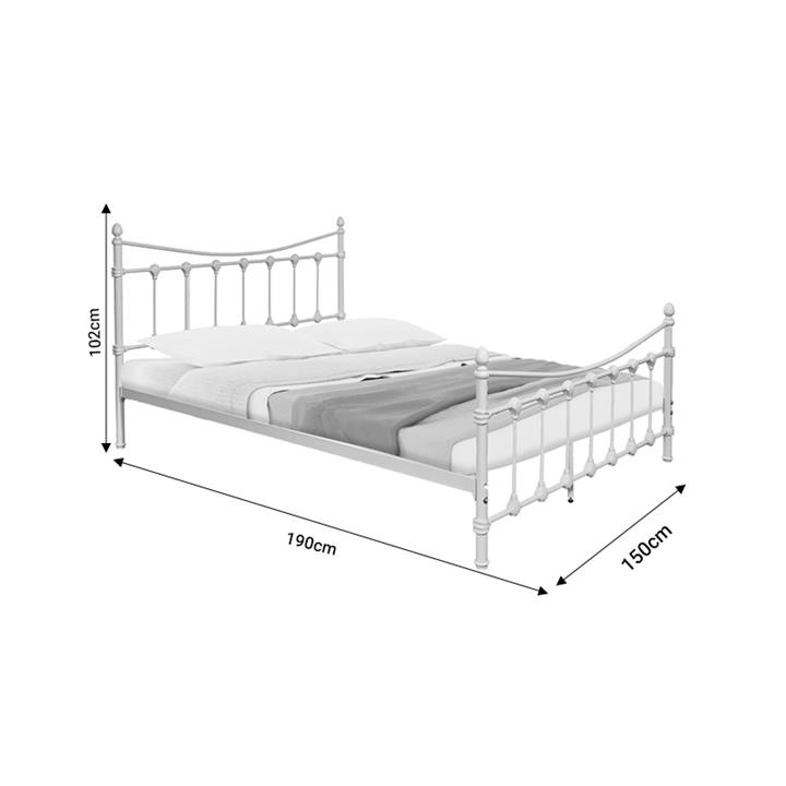Bed Beowulf pakoworld white metal 150x200x102cm