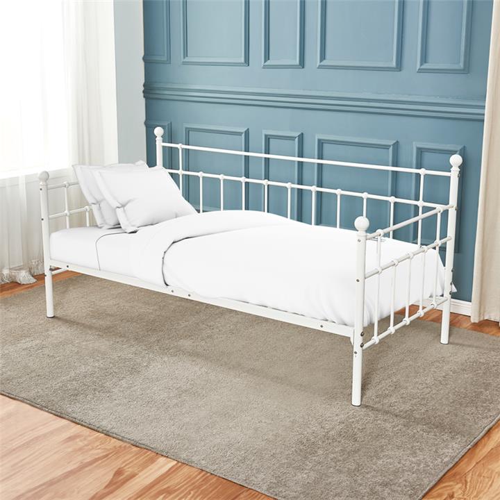 Bed Havelock pakoworld white metal 90x190x98cm