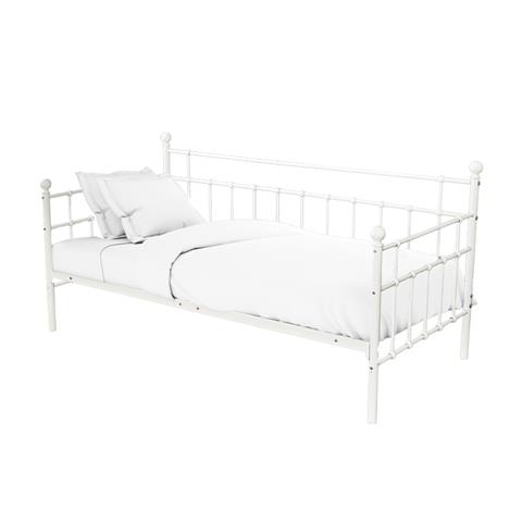 Bed Havelock pakoworld white metal 90x190x98cm