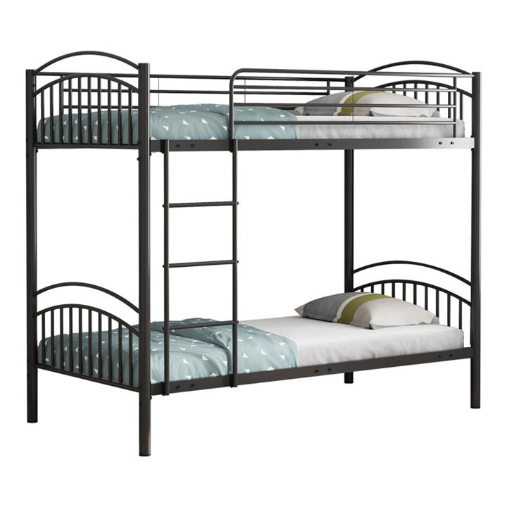Bunk bed  Mordecai pakoworld black metal 90x190x165cm