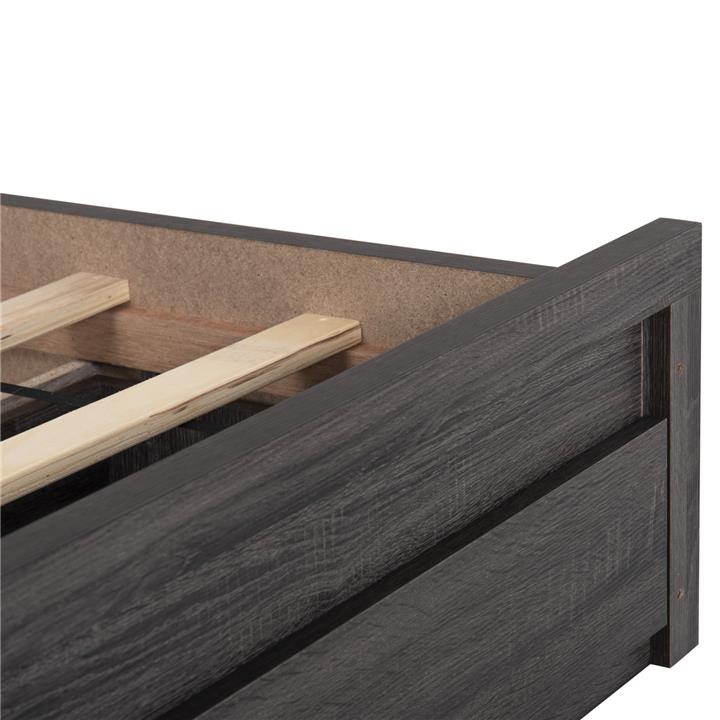 BED CAPRI HM312.07 WITH 2 DRAWERS MELAMINE IN ZEBRANO COLOR FOR MATTRESS 150x200cm.
