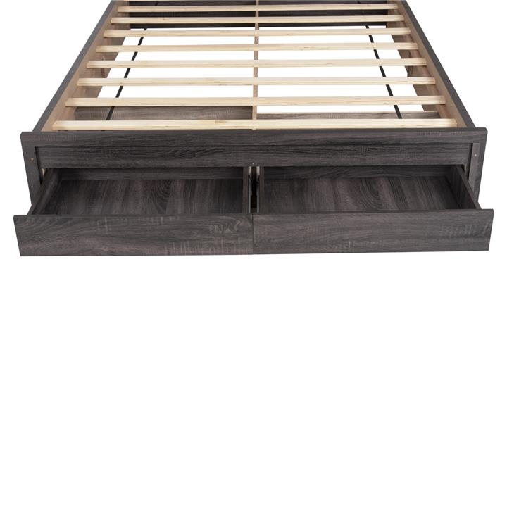 BED CAPRI HM312.07 WITH 2 DRAWERS MELAMINE IN ZEBRANO COLOR FOR MATTRESS 150x200cm.