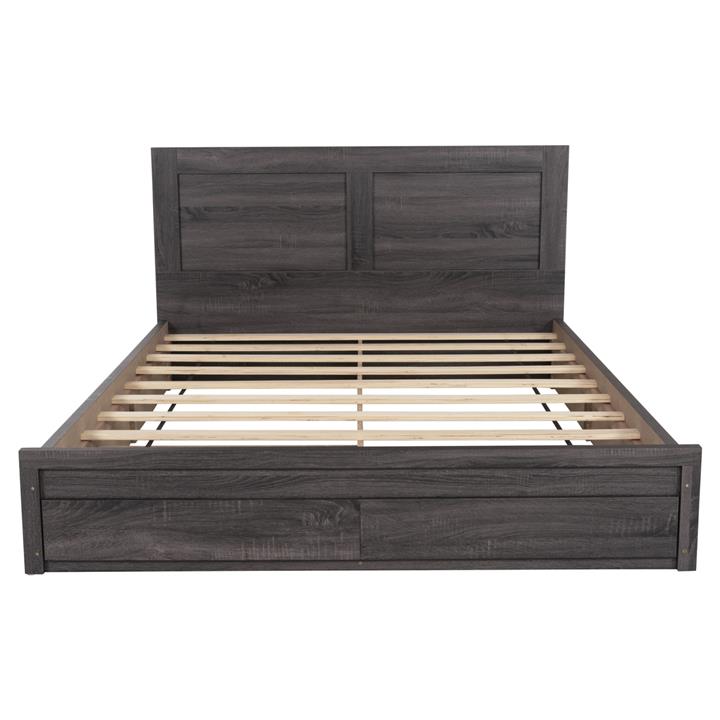 BED CAPRI HM312.07 WITH 2 DRAWERS MELAMINE IN ZEBRANO COLOR FOR MATTRESS 150x200cm.