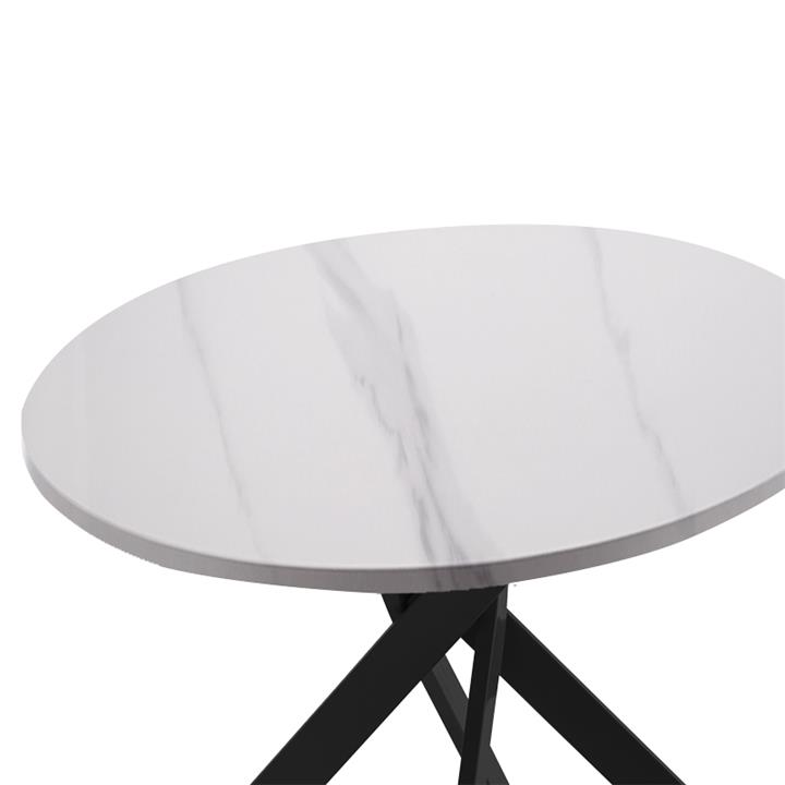Dining table Dammero pakoworld melamine white marble-black D100x75cm
