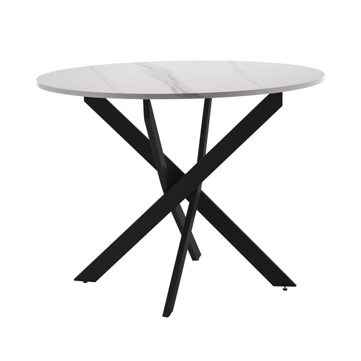 Dining table Dammero pakoworld melamine white marble-black D100x75cm