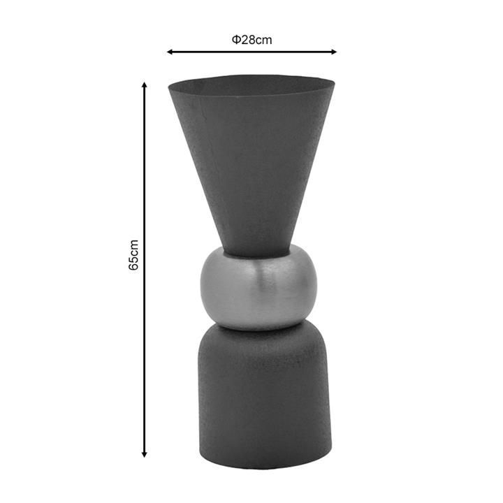Vase Decorasie Inart black-gold metal D28x65cm